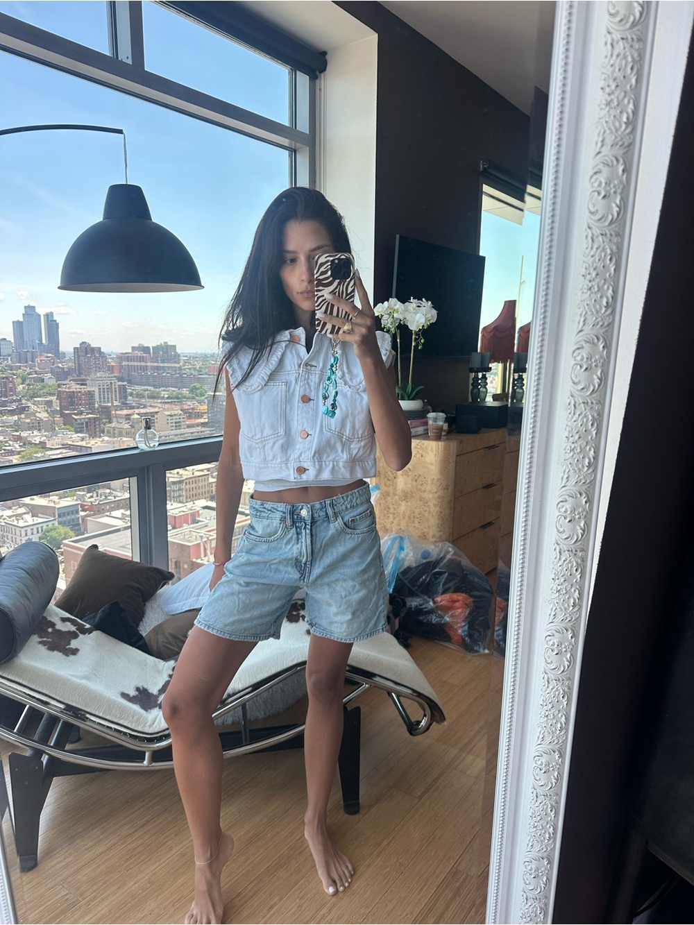 Zara Light Wash Denim Shorts